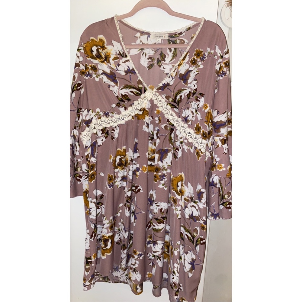 Umgee Plus Purple Bell Sleeve Dress